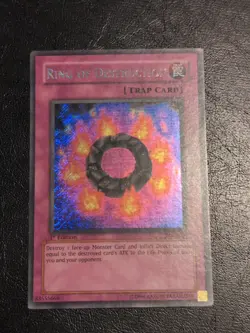 Yu-Gi-Oh! SECRET RARE CARD RING OF DESTRUCTION PGD-000 1ST LP - Image 1