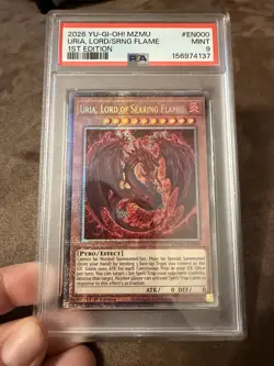 2026 YU-GI-OH! MZMU URIA, LORD/SRNG FLAME 1ST EDITION-#EN000-PSA 9 MINT - Image 1