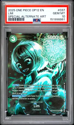 2025 ONE PIECE OP12-LEGACY OF THE MASTER SPECIAL ALTERNATE ART #037 LIM PSA 10 - Image 1