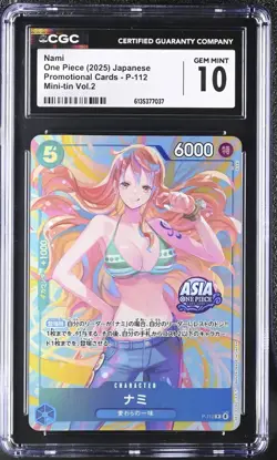 2025 ONE PIECE JP NAMI PROMO P-112 MINI-TIN VOL.2 CGC 10 - Image 1