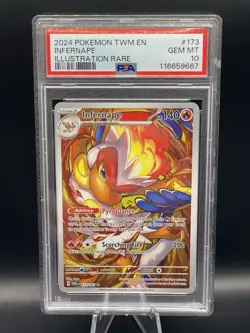 Pokemon Infernape Twilight Masquerade Illustration Rare 173/167 PSA 10 Gem Mint - Image 1