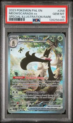 2023 Pokemon Paldea Evolved Meowscarada EX Special Illustration Rare PSA 10 #256 - Image 1