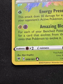 Celebi Vivid Voltage 009/185 Amazing Rare Holo Rare Pokemon TCG Card NM - Image 4
