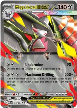 Pokemon TCG Mega Excadrill ex 065/084 Pitch Black Double Rare Card - Image 1