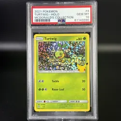 Pokemon Card 25th Anniversary McDonald's Collection Turtwig Holo Promo PSA 10 - Image 1