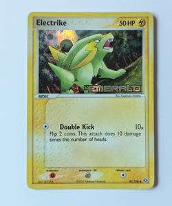 Electrike 47/106 Emerald Reverse Holo Stamped Common Pokemon Card HP/DMG - Image 1