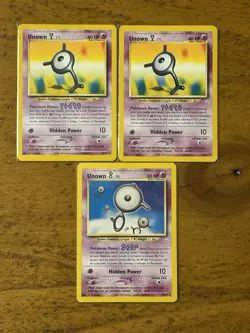2001 Pokemon Neo Revelation Unown Set B K Y 13 Cards Vintage TCG WOTC - Image 3
