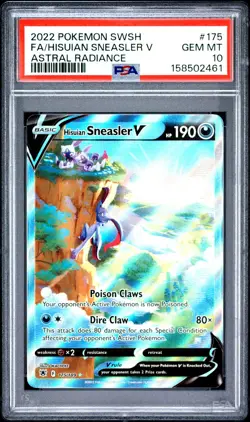 PSA 10 Hisuian Sneasler V 175/189 Astral Radiance Alt Art Pokemon Card Gem Mint - Image 1