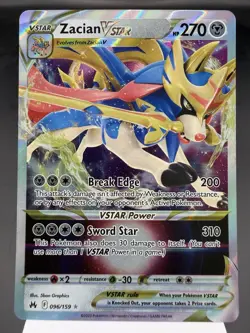 Zacian VSTAR 096/159 - Ultra Rare Holo - Crown Zenith Pokemon Card MINT - Image 1
