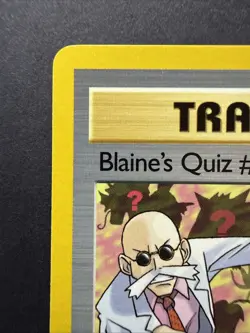 Pokemon TCG Blaine’s Quiz #1 97/132 Gym Heroes Rare WOTC Vintage Trainer Card - Image 2
