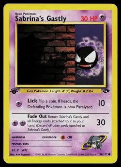 Pokemon Card - Sabrina's Gastly Gym Challenge 96/132 1st Edition Common - Image 1