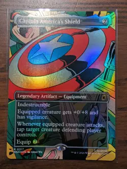 Captain America's Shield (0317) (Borderless) - FOIL - [Marvel Super Heroes] MTG - Image 1