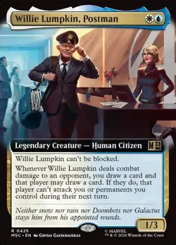 WILLIE LUMPKIN, POSTMAN Rare Extended Art Marvel Super Heroes Commander NM MTG - Image 1