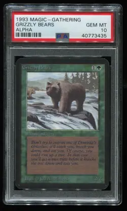 MTG Magic The Gathering Alpha - Grizzly Bears - PSA 10 Gem Mint (Pop 8) - Image 1
