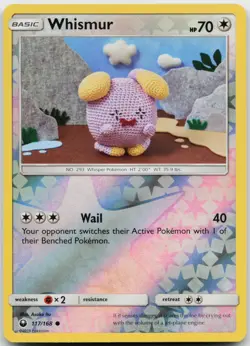 Whismur 117/168 Reverse Holo Pokemon Celestial Storm - NM - Asako Ito - Image 1