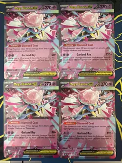 4x Mega Diancie ex 041/094 Double Rare Playset Pokemon TCG: Phantasmal Flames NM - Image 1