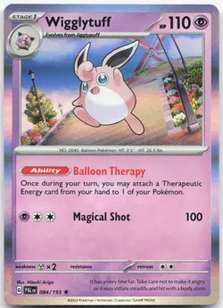 WIGGLYTUFF 084/193 Paldea Evolved Pokemon Holo Rare Near Mint - Image 1