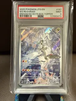 Pokemon N's Reshiram JTG BSTR Stamped Card 167/159 PSA 9 Mint - Image 1