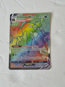 Garbodor VMAX 216/203 Rainbow Rare Evolving Skies Pokemon Holo Near Mint - Image 1