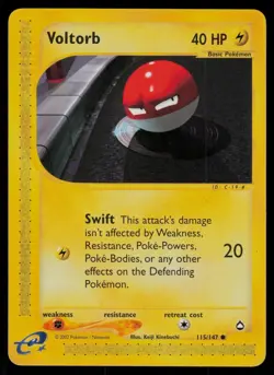 Voltorb 115/147 Common Aquapolis Pokemon Lightly Played - Image 1
