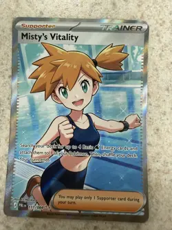 Misty’s Vitality 111/084 Full Art Pitch Black Pokemon TCG NM - Image 1