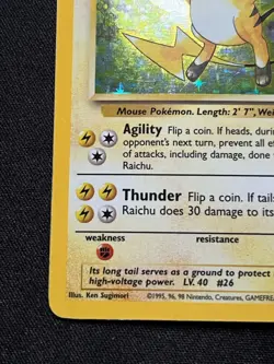 Pokemon TCG Raichu Base Set 14/102 Holo Rare English 1999 WotC 1999-2000 - Image 5