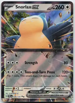 Snorlax ex 076/131 Holo Double Rare Prismatic Evolutions Pokemon Holo Near Mint - Image 1