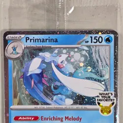 Pokemon TCG Mega Evolution Pitch Black Primarina Cosmo Holo Promo 020/084 SEALED - Image 2