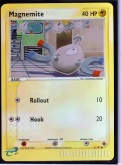 VINTAGE 2003 POKEMON MAGNEMITE 61/97- EX DRAGON- REVERSE HOLO- VERY RARE- NM - Image 1