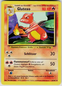 Charmeleon 24/102 Uncommon Base Set Unlimited Pokemon [German] - Image 1