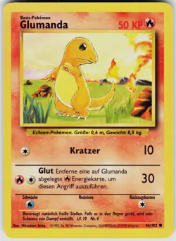 Charmander 46/102 Common Base Set Unlimited Pokemon [German] - Image 1