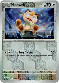 💠Pokemon - Meowth - Reverse Holo - 048/064 - S & V - Shrouded Fable (NM)💠 - Image 1