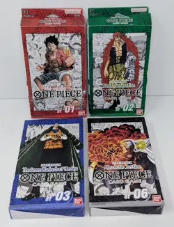 One Piece CCG Starter Deck Lot - ST-01, ST-02, ST-03, & ST-06 - New Open Box - Image 1