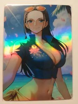 NICO ROBIN 001 - RAINBOW FOIL CUSTOM *NUDE* WAIFU GODDESS STORY ONE PIECE NM - Image 1