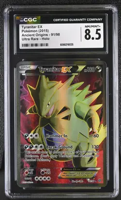 CGC 8.5 Tyranitar EX 2015 Ancient Origins 91/98 Ultra Rare Holo Pokemon Card - Image 1