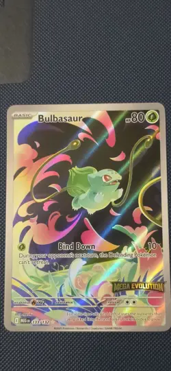 Pokemon TCG Mega Evolution Bulbasaur Card 133/132 Stamped Promo - Image 1