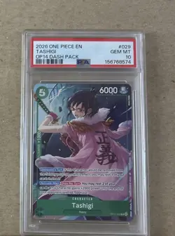 2026 One Piece OP14 Dash Pack Tashigi Card #029 PSA 10 - Image 1