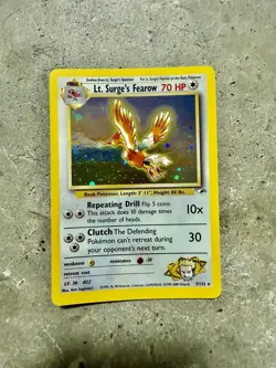Pokemon TCG Lt. Surge’s Fearow 7/132 Holo Rare Gym Heroes WOTC 2000 - Image 1