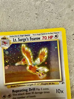 Pokemon TCG Lt. Surge’s Fearow 7/132 Holo Rare Gym Heroes WOTC 2000 - Image 5