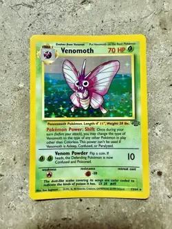 1999 Pokemon Jungle Venomoth Holo Rare 13/64 Unlimited WOTC Trading Card - Image 1