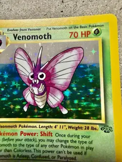 1999 Pokemon Jungle Venomoth Holo Rare 13/64 Unlimited WOTC Trading Card - Image 4