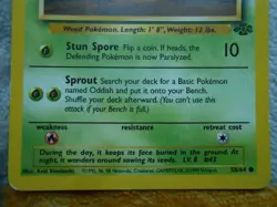 ODDISH 50 HP 58/64 - JUNGLE - CARTE POKEMON - WIZARDS - TRES BON ETAT - ANGLAIS - Image 3