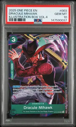 DRACULE MIHAWK 003 ILLUSTRATION BOX VOL.4 ONE PIECE PROMO ONE PIECE PSA 10 - Image 1
