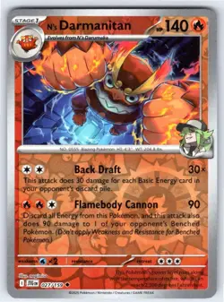 N's Darmanitan 027 Uncommon Journey Together Pokemon Reverse Holo - Image 1