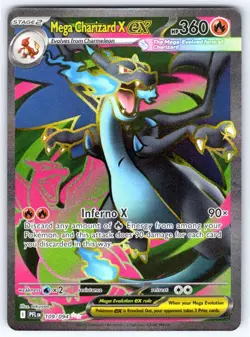 Mega Charizard X ex 109 Ultra Rare Phantasmal Flames Pokemon Holo - Image 1