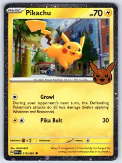 Pikachu 018/091 Holo Rare Trick or Trade BOOster 2024 Pokemon - Image 1