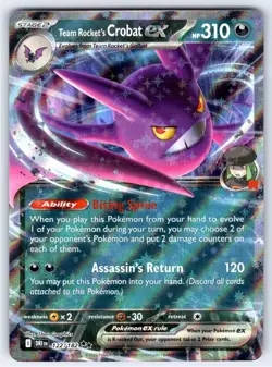 Team Rocket's Crobat ex 122 Double Rare Destined Rivals Pokemon Holo - Image 1