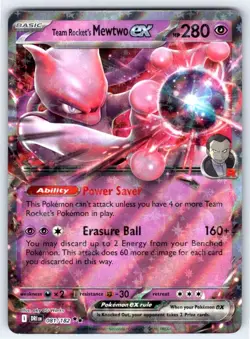 Team Rocket's Mewtwo ex 081 Double Rare Destined Rivals Pokemon Holo - Image 1