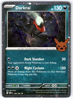 Darkrai (Cosmos Holo) 136/197 Holo Rare Trick or Trade BOOster 2024 Pokemon Holo - Image 1
