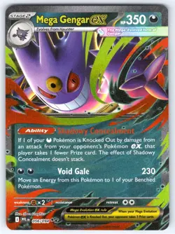 Mega Gengar ex 056 Double Rare Phantasmal Flames Pokemon Holo - Image 1